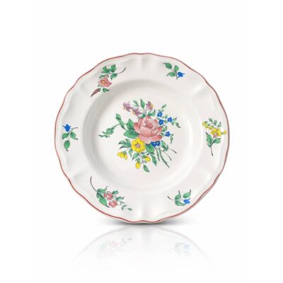Assiette creuse reverbere faïence de Lunéville