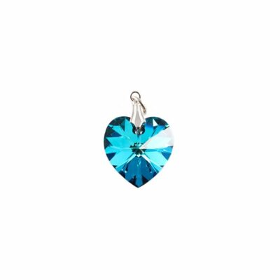 Crystal blue  heart pendant gm