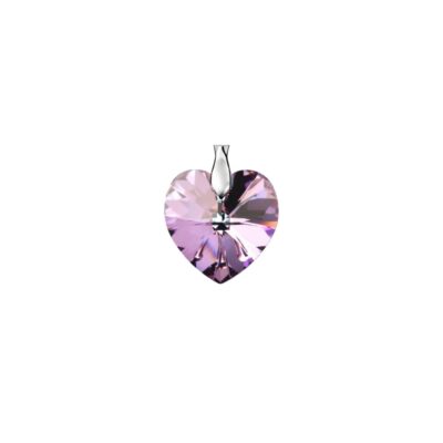 Pink crystal heart pendant pm