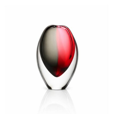 Oval crystal vase
