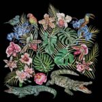 Foulard-Lalique-By-Ginny-Litscher-Dessin-Jungle-Noir