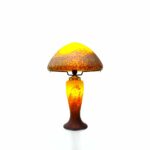 Lampe-champignon-pate-de-verre-jaune