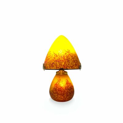 Lampe champignon pâte de verre jaune 019
