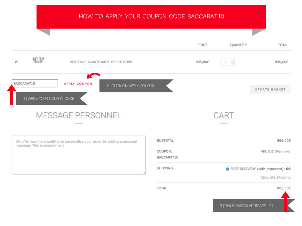 COUPON CODE BACCARAT | 10% OF DISCOUNT 1 BACCARAT-DISCOUNT