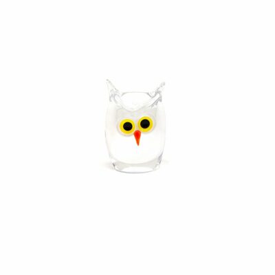 Chouette en cristal | art verrier - Blanc