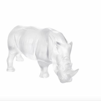 Sculpture rhinocéros lalique - Incolore
