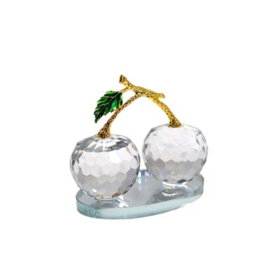 Duo sculpture cerises cristal