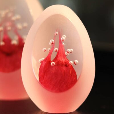 sulfure-presse-papier-bulle-cristal-rouge