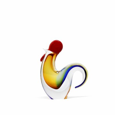 sculpture-coq-cristal-jaune