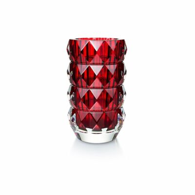 vase louxor rond en cristal rouge Baccarat