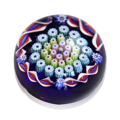 Sulfure presse-papier cristal millefiori