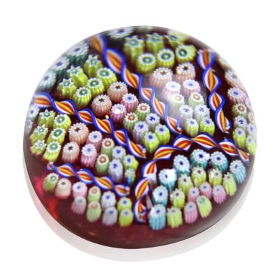 Sulfure presse-papier cristal millefiori