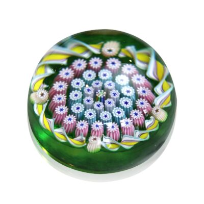 Sulfure presse-papier cristal millefiori