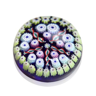 Sulfure presse-papier cristal millefiori