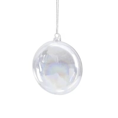 Boule de Noël bulle plate irisée N°18