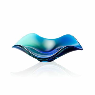 Coupelle cristal arlequin bleu turquoise