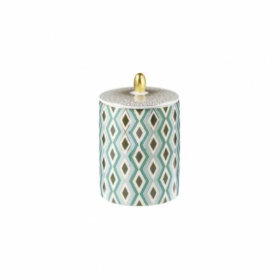 Vessière Cristaux | Cristallerie Baccarat, Lalique, Saint-Louis, Daum 80 boite-a-bougie-couvercle-et-bouton-porcelaine-mosaic-babylone-vert-raynaud
