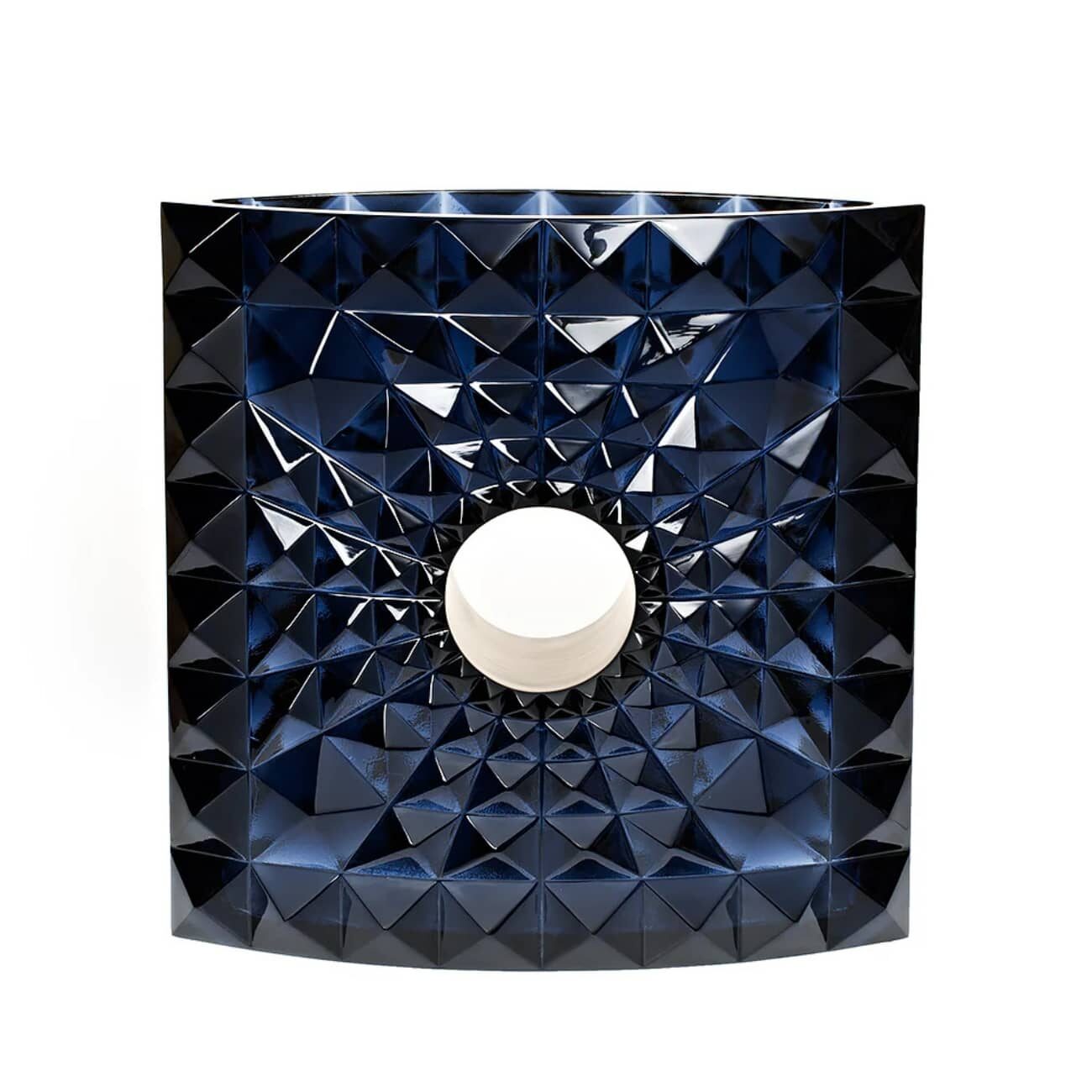 Biographie de Mario Botta, architecte suisse de renommée internationale 10 vase-cire-perdue-lalique-mario-botta-bleu