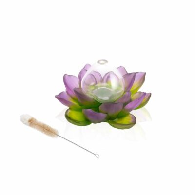Vase soliflore Vert Rose Jardin de lotus Daum