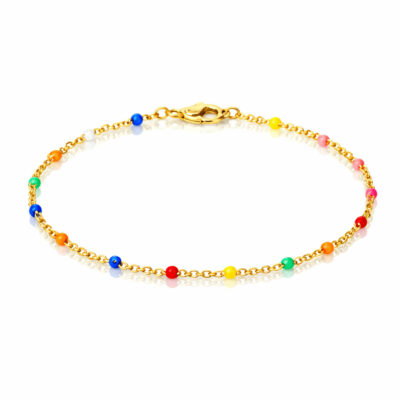 Bracelet bohème perles arc-en-ciel