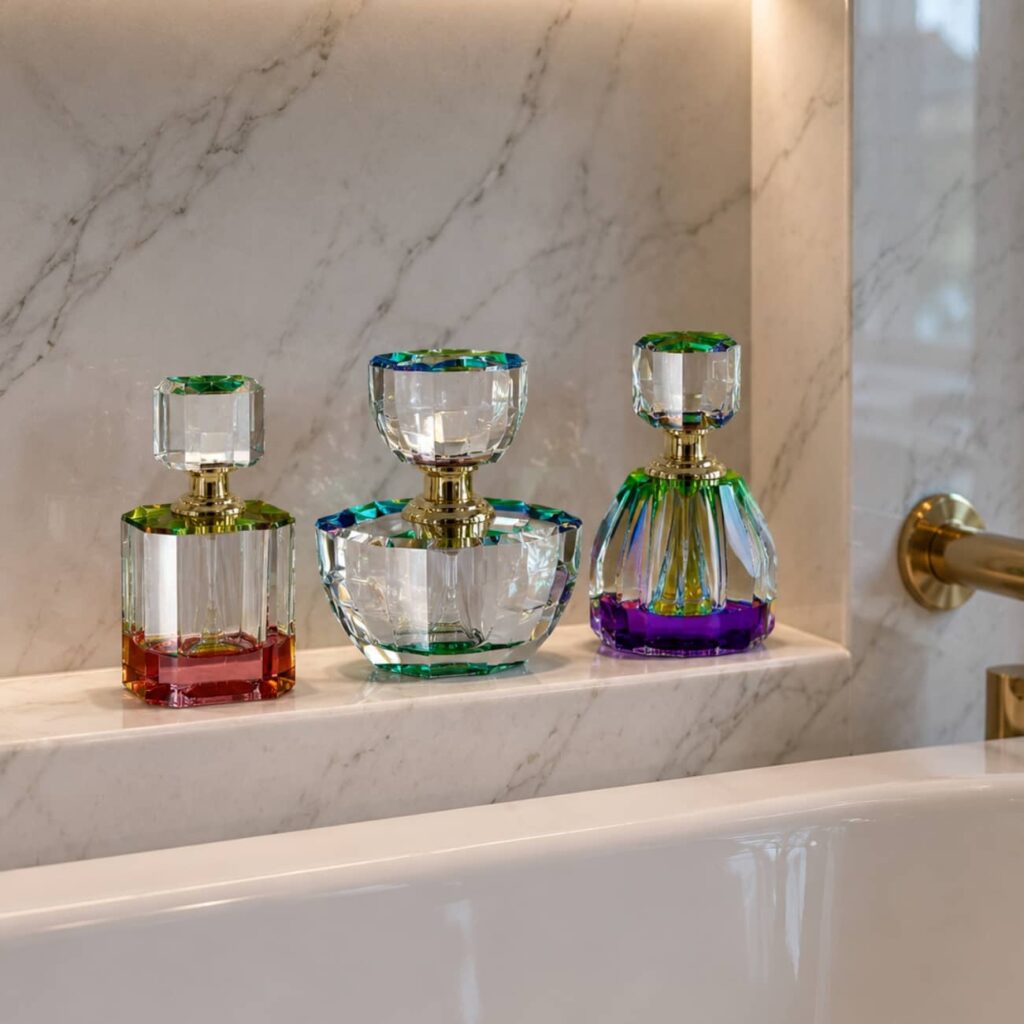 coffret flacon parfum cristal