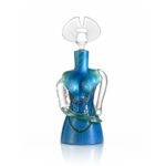 flacon-sculpture-femme-chapeau-cristal-turquoise